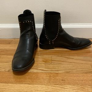 Zara black boots with gold detail